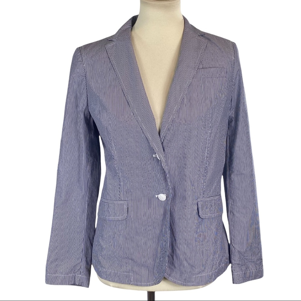 Banana Republic lightweight blue and white striped blazer size S